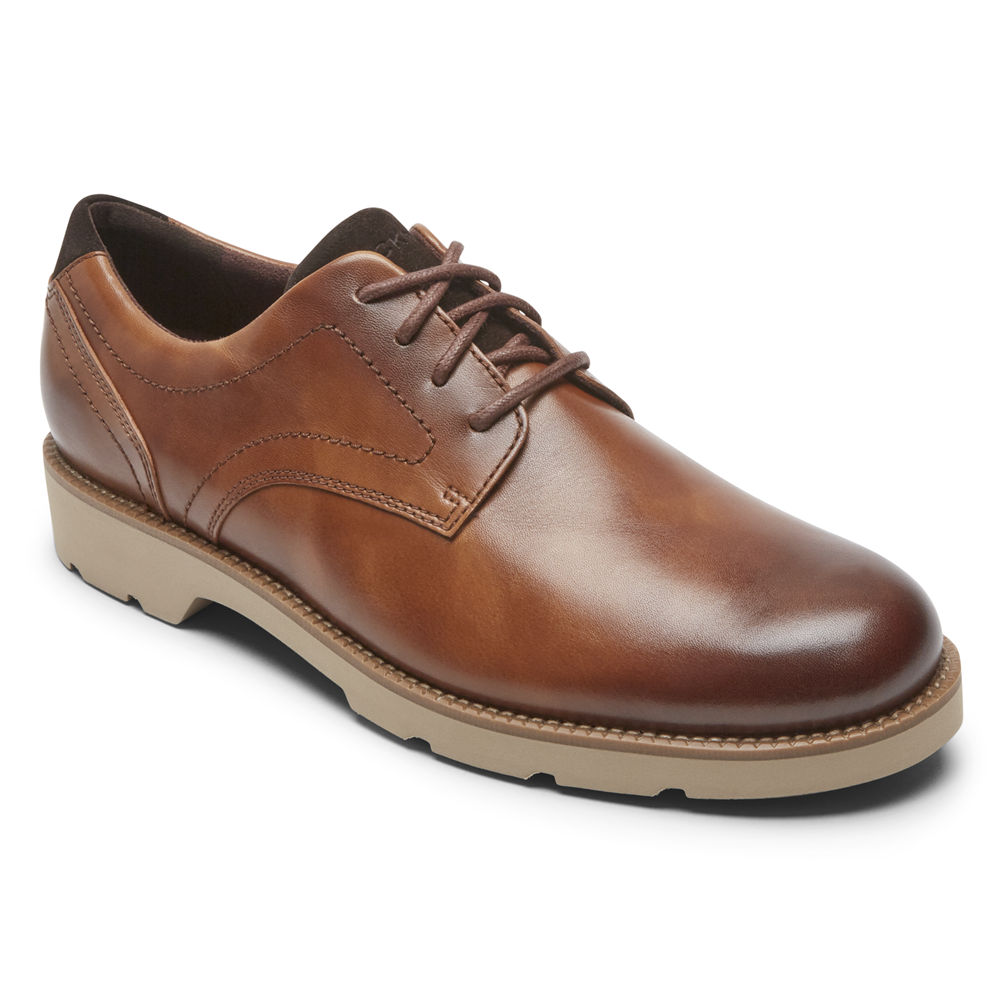 Oxfords Rockport Hombre Mexico - Bradlee Plain Toe Marrom - INHLK8769